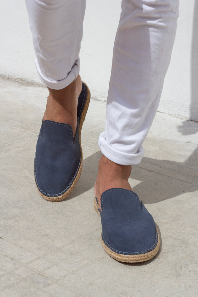 MULES GAMUZA GRIS OXFORD